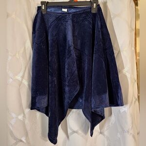 Elegant Navy Blue Velvet Skirt